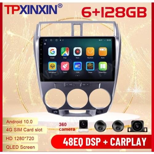 2 Din Carplay Android Radio Receiver Multimedia Stereo For Honda City 2008 2009 2010 2011 2012 2013 GPS Navi Recorder Head Unit