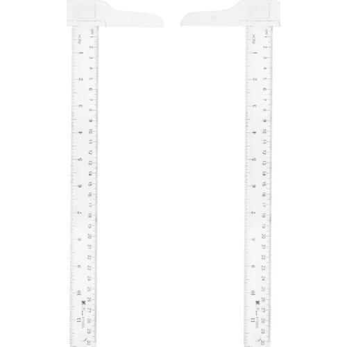 2pcs 30cm T-Square Double Side Scale Plastic Measuring Tool T Shape Ruler for Drafting and General Layout Work (inch, cm)
