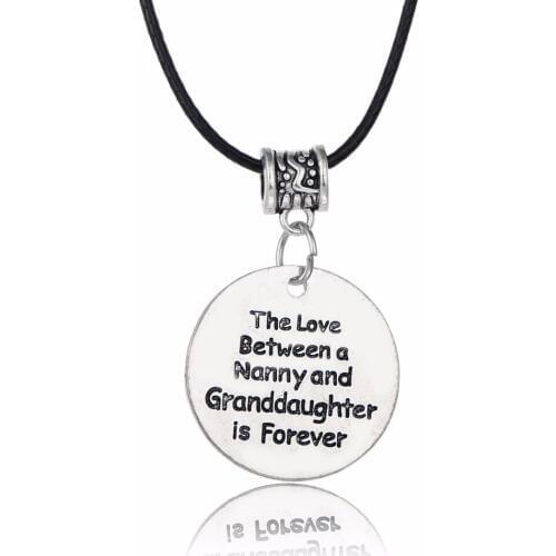 3Pcs Love Between Nanny And Granddaughter Is Forever Pendant Leather Rope Chain Necklace Family Women Girl Children Fashion Gift