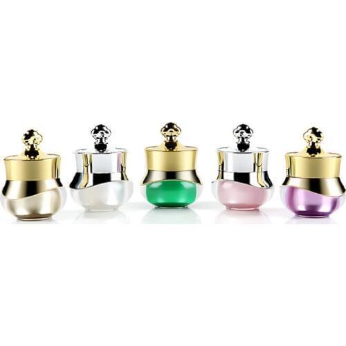 300pcs/lot 5ml 5g Portable Plastic Acrylic Cosmetic Empty Jars Bottles Eyeshadow Makeup Cream Lip Balm Container Pots 5 colors
