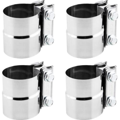 4x High Quality 2.25'' Turn To 2.5" Exhaust Lap Joint Band Clamp Sleeve
