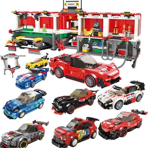 City Car Speed Champions Ultimate Garage Vehicle Sets Model Kits Building Block Brick Super Racer Technique Kids Toys And Gift