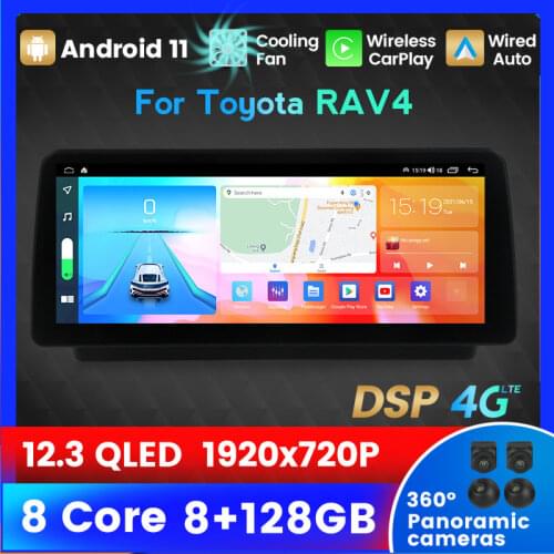 12.3" 8Core Android 10 Car Multimedia Player Radio GPS Navigation for Toyota RAV4 2020 with CarPlay WiFi 4G LTE BT Touch Sceen