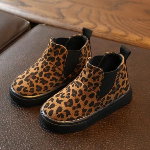Fashion Children Kids Baby Girls Martin Boots Shoes Leopard Printed Winter Autumn Warm Short Boots Casual Shoes booties#g4