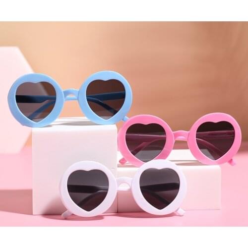 Heart Kids Sunglasses Children Retro Cute Cartoon Sun Glasses Frame Girls Boys Baby Eyeglasses Fashion New Trends 2021