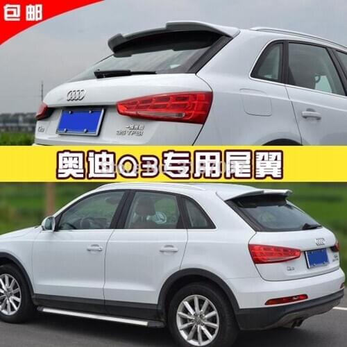 For Audi Q3 Spoiler Audi Q3 ABS Plastic Unpainted Color Rear Roof Spoiler Wing Trunk Lip Boot Cover Car Styling With Color