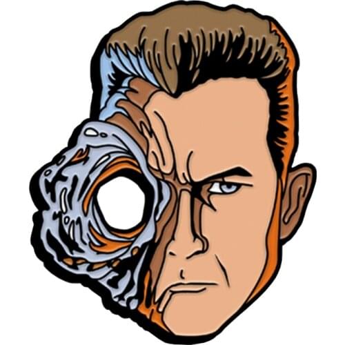 Terminator Enamel Pin cyborg assassin Brooch Killer from the future Badge American Science Fiction Film Inspired Jewelry