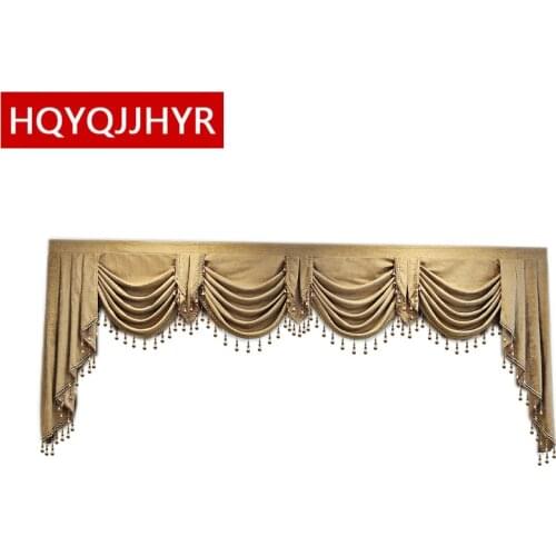 European high-end custom avalance for curtain top living room apartment bedroom hotel kitchen Customizable valance