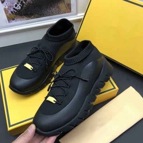 Black Sneakers Men Flat Running Shoes Casual Slip-On Tenis Masculino Elastic Socks Men Shoes Breathable Mesh Zapatillas Hombre