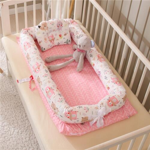 90cm*50cm Travel Newborn Bed Portable Baby Nest Breathable Newborn Baby Bed for Boys Girls Cotton Crib