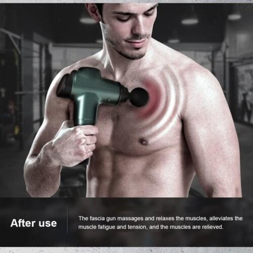 1PC Massage Gun Rechargeable Muscle Vibration Relaxer Fitness Equipment Massage Stick Fascia Gun With 6 Gears 5 Massage Heads