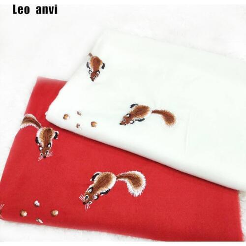 Leo anvi fashion Brand Winter cashmere scarf women animal Embroidered Designer bandana shawl echarpe hiver femme
