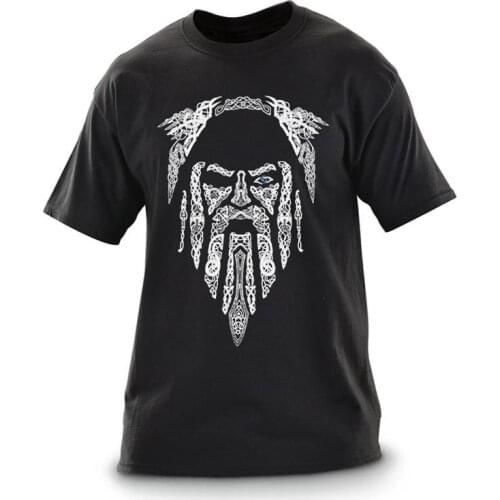 High Quality 100% Cotton Odin Graphic Mens High Street Casual t-shirts Short Sleeves Black 2021 T Shirts