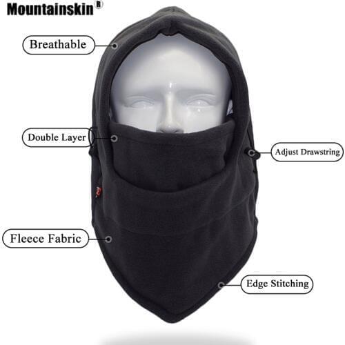Men Womens Fleece Hats Winter Outdoor Sports Warm Cap Windproof Hiking Cycling Skiing Fishing Male Female Balaclava Hats VK145