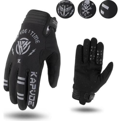 Kapvoe New Men Motorcycle Shock-proof Gloves Cycling Competition Sweat-proof Lightweight Gloves Mountain Bicycle Climbing Mitten