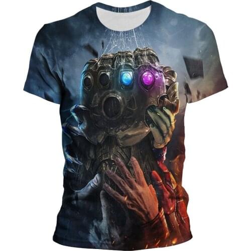 New Summer Marvel Thanos Glove Printed T Shirt Men Women Children 3D T-shirt Short Sleeve Casual Tops Cool Super hero Tee 2021