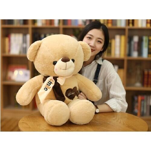 New style about 60cm love bear plush toy light brown teddy bear soft doll pillow Christmas gift b1978