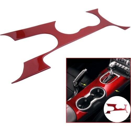 Car Front Carbon Fiber LHD Interior Gear Shift Box Panel Cover Trim Decor Fit for Ford Mustang 2015 2016 2017 2018 2019