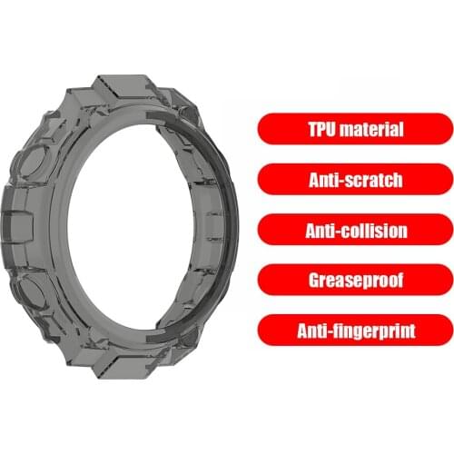 Transparent TPU Smart Watch Case Cover Shell Protective Housing Guard Frame for Huami Amazfit T-Rex PRO/T-Rex Watch Accessory