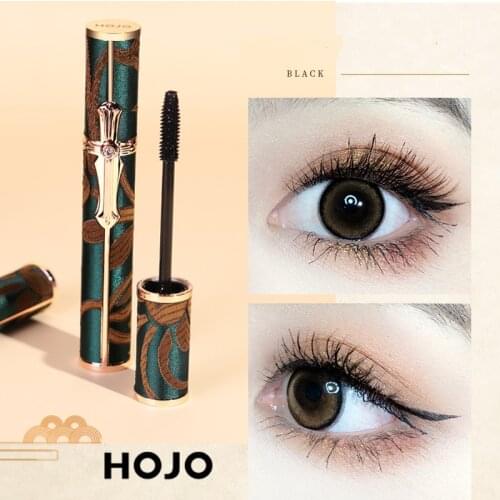 HOJO Peacock Feather Fan Black Mascara Waterproof Curling Long Lasting Lengthening Womens Cosmetics Makeup Eye Beauty Lashes