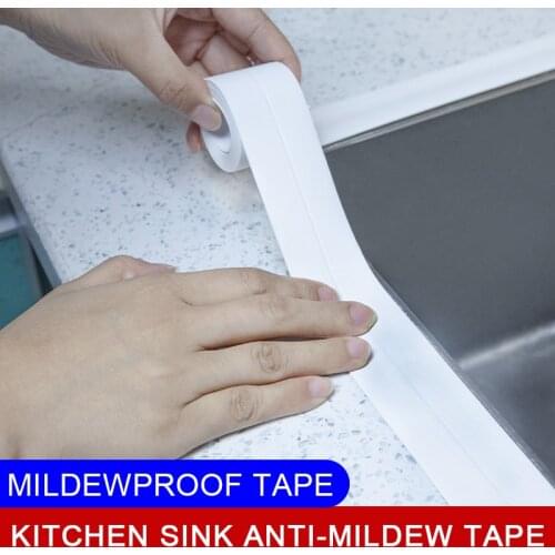 For Bathroom Kitchen 3.2 m Shower Sink Bath Sealing Strip Tape Caulk Strip Self Adhesive Waterproof Wall Stickers Sink Edge Tape