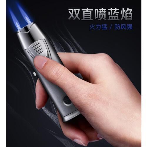 New Jet Torch Windproof Lighter Turbo Pipe Refillable Gas Lighter Metal Butane Cigarette Cigar 1300 C Lighter Gadgets For Men