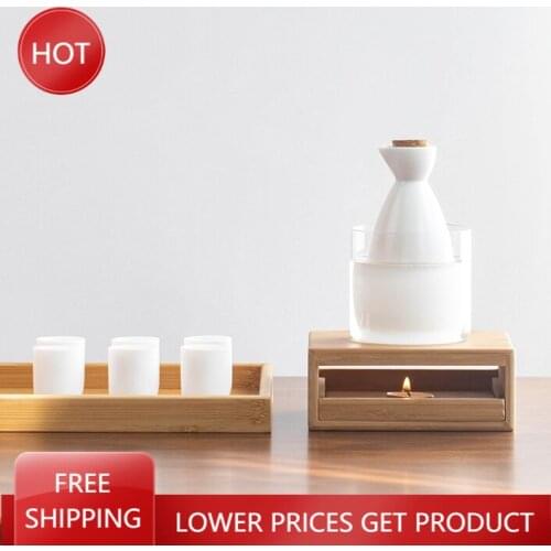 Japanese Wine Glasses Set Drinkware Sake Warmer Soju Sake Flask Set Ceramic Bottle Gift Box Piersiowka Wine Glasses Set AA50JT