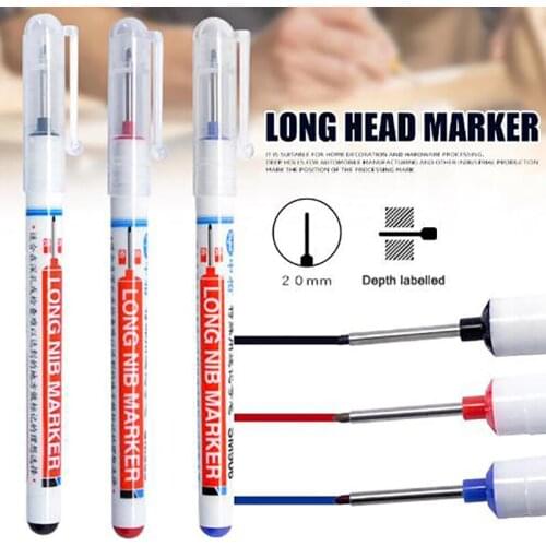 1Pc Long Head Markers Woodworking Decoration Multi-purpose Deep Hole Marker Pens