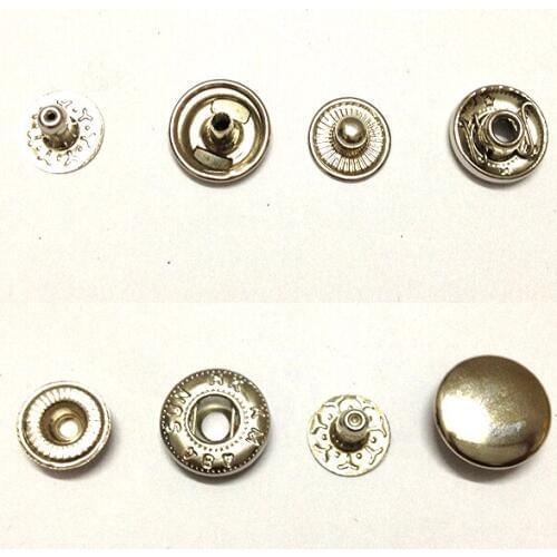 15mm Snap Button in 4 pcs, Metal Plated Button, Pack of 500 Sets