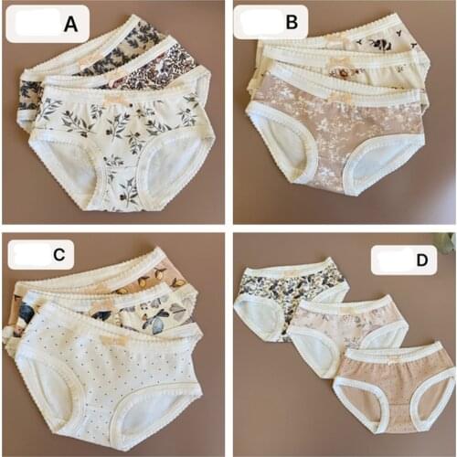 3pcs/Lot Baby Girls Panties 2021 Piper Brand Floral Print Cotton Kids Girl Underwear Child Toddler Briefs Soft knickers Panties