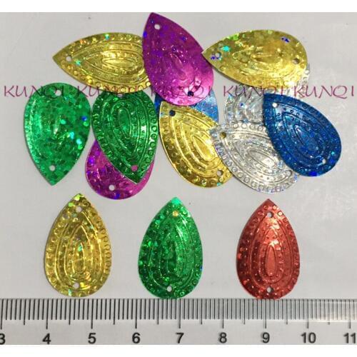 300pcs/500pcs 15*9.7mm Drip Laser Mix Color Sequin Paillette Sewing,Wedding Craft,Shows,Clothes,Hat Kids DIY Garment Accessory