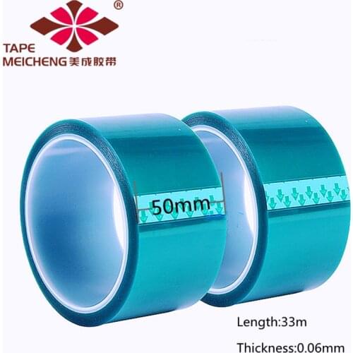 50mm Wide*33m Long One Roll of PET Green High Temperature Tape PCB Circuit Board Electroplating Spray Paint Protection