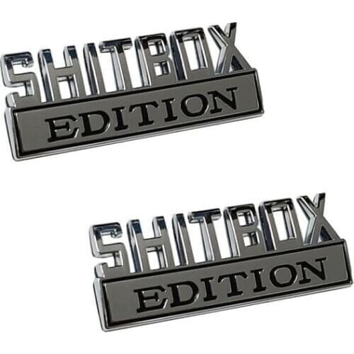 50pcs SHITBOX EDITION emblem Chrome Badges CAR STICKER turck