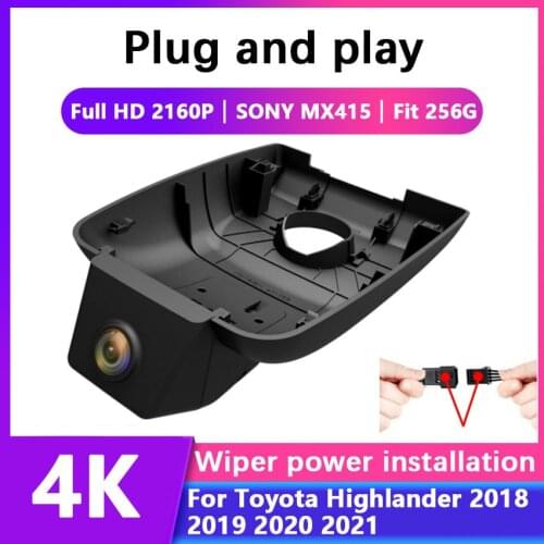 4K Car DVR Wifi Video Recorder Dash Cam Camera Easy Installation For Toyota Highlander 2018 2019 2020 2021 high quality HD 2160P