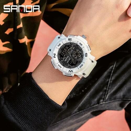 SANDA Sport Watch Couple Watches Men Women Digital Clock 5AMT Spin Wristwatch montre homme relogio masculino Dropshipping 2021