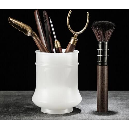 Tea Accessories Jade Porcelain Jar Tea Knife Spoon Cup Clip Brush Six Gentlemen Chinese Kung Fu Tea Set Teaware Tool Decoration