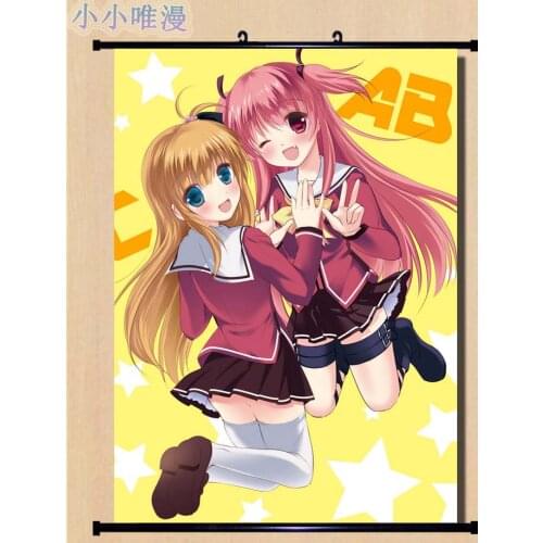Coscase Japanese Anime Charlotte Kurobane Misa & Otosaka Ayumi & Tomori Nao Home Decor Wall Scroll Poster Decorative Pictures