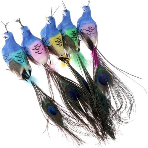 Decorative Craft Birds Artificial Foam Feathers Bird,Mini Peacock For Bpirthday Party Decorations Adult,Wedding Table Decoration