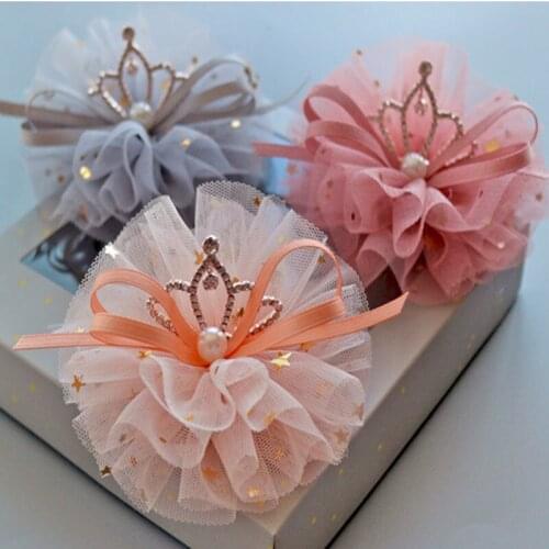 Childrens hair accessories princess shiny star mesh crown hair clip princess headdress three-dimensional top clip hair clip
