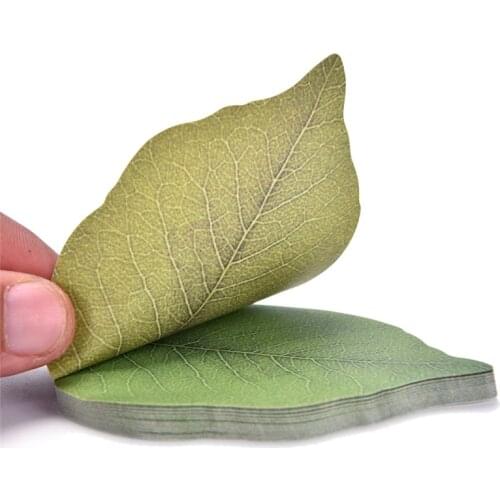 Diy Kawaii Paper Sticker Pads Cute Green Leaf Memo Pad Sticky Note Korean Fall Kraft Memos Planner Stationery