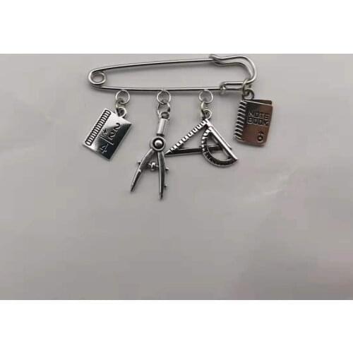 Math Science Enamel Pin Custom Chemistry Pharmacist Equation Brooches Bag Lapel Pin Black White Badge Jewelry Gift for Students