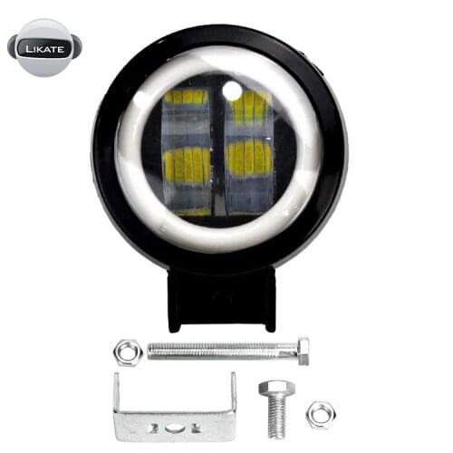 20W 3 Inch New Car LED Work Lights Bar Angel Eyes Round LED Spotlight Light Bar For Motorcycle SUV Truck ATV Buses Work Light