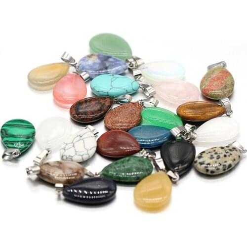 New AAA Natural Drop-shaped Semi-precious Opal Stone Pendant for Jewelry Making DIY Accessories Fit Necklace Earrings 16x24mm