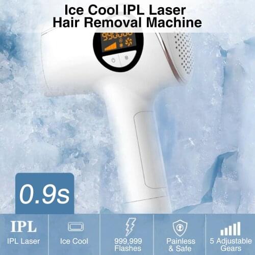 Ice Cool IPL Laser Hair Removal Machine 999999 Flashes Painless Permanent Electric Epilator Body Skin Facial Laser DearBeauty