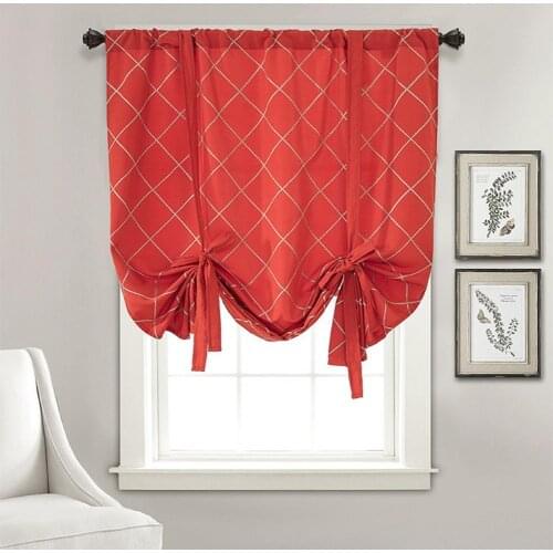 New Curtain Decorative Waterproof Durable Polyester Geometric Embroidery Pattern Window Drape for Living Room Home Kitchen