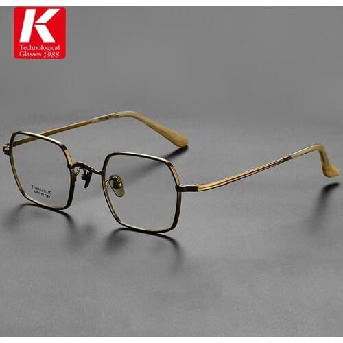 Pure Titanium Glasses Frame Men Retro Square Ultralight Prescription Eyeglasses Women 2021 New Vintage Myopia Optical Eyewear