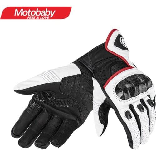 Genuine Goatskin Glove Men Black Touch Screen Motorcycle Four Seasons Knight Riding Leather Gloves Protective Gear
