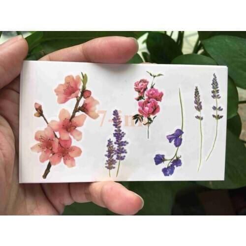 Water Transfer Tattoo beautiful flower Peach blossom lavender camellia Harajuku Waterproof Temporary fake Tattoo for gril woman