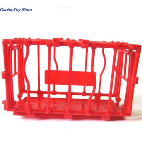 Plastic Animal Fence Cage Four Sides Disassembled Cage Model Toy Random Color Dollhouse Accessories Finished Goods Puppets