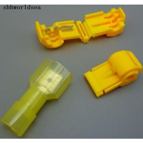 Shhworldsea 500sets=1000pcs Yellow 12-10 AWG T-TAPS & MALE WIRE CONNECTORS SPLICE ELECTRICAL WIRING Insulated Wire Terminal